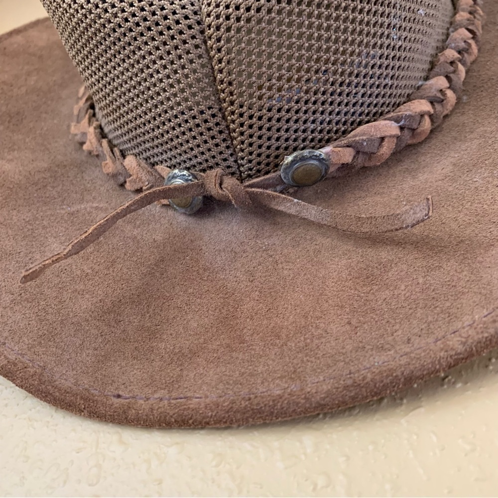 Henschel Hat Company, Brown Wrangler Leather Breezer Size Large - Picture 5 of 10
